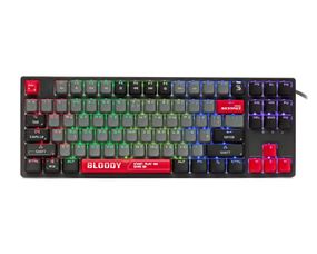 Механічна ігрова клавіатура Bloody S87 (Energy Red), червоні світчі, RGB підсвічування клавіш, USB, чорний