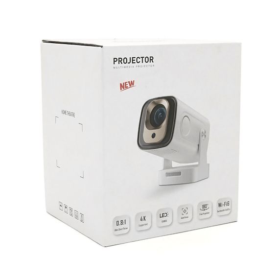 Смарт проектор HY260 PRO, Android 14, 1080p, 200 ANSI, Wi-Fi 2.4+5G, White | Зображення 2