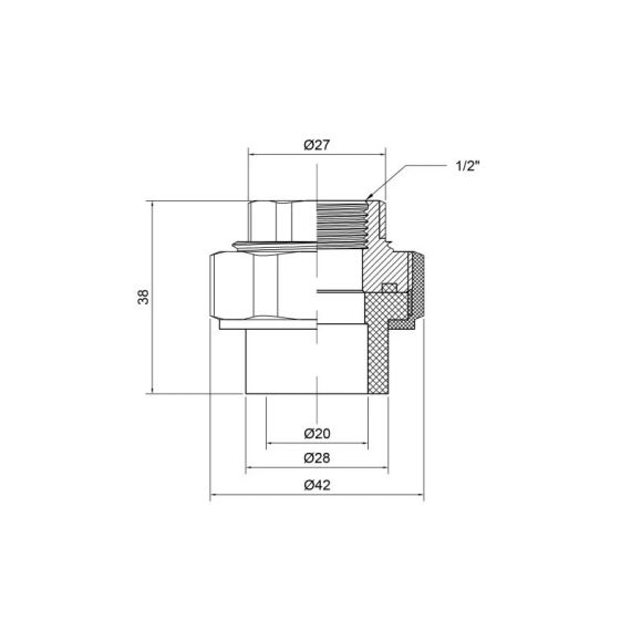 Згон "Американка" PPR Thermo Alliance 20х1/2" ВР | Зображення 1