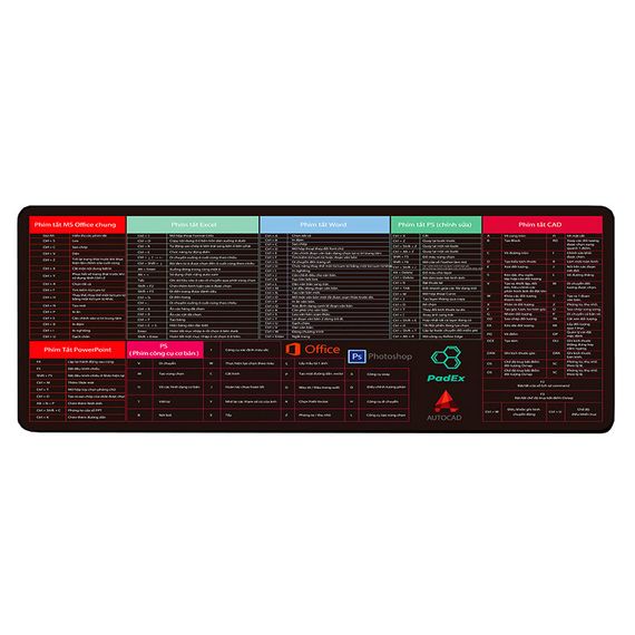 Коврик 300x700 тканевый Shortcut keys-1 с боковой прошивкой, толщина 2мм, Black | Зображення 1