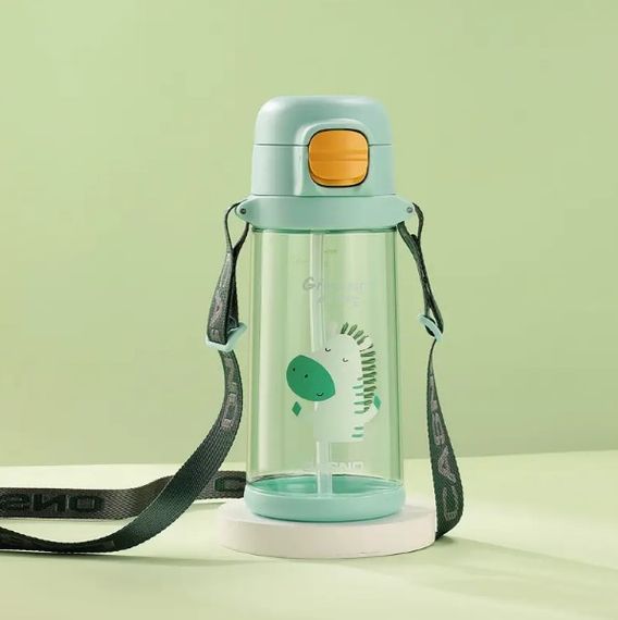 Пляшка для води Casno 690 мл KXN-1219 Зелена (Зебра) з соломинкою TRITAN (KXN-1219_Green) | Зображення 1