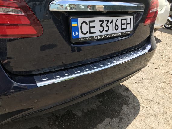 Накладка на задний бампер Carmos (нерж) для Mercedes B-class W246 2011-2018 гг | Зображення 2