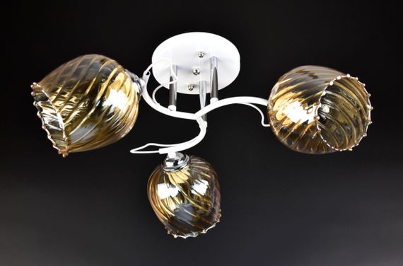 Люстра стельова на 3 лампочки 25826 Білий 23х50х50 см.