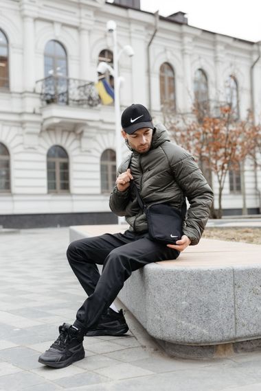 Комплект чоловічий: куртка Motion Nike хакі + штани "President" чорні. Барсетка у подарунок! (1882782072) | Зображення 4