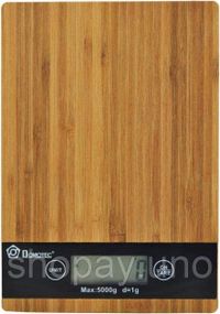 Весы кухонные электронные Domotec MS-A Wood с сенсорным дисплеем и платформой из дерева, до 5 кг
