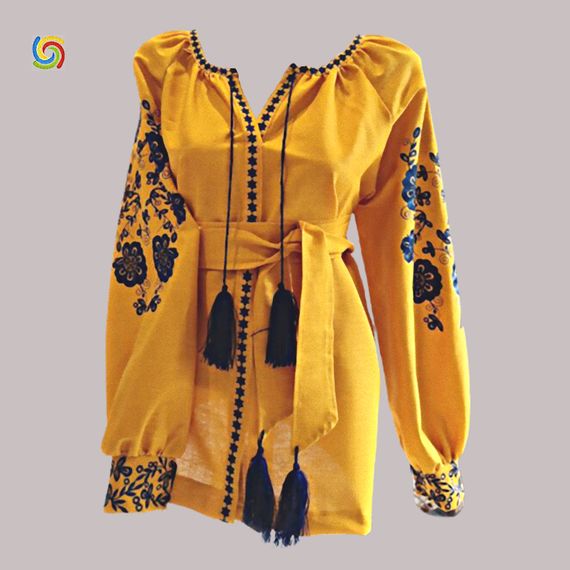 Рубашка Украинская вышиванка 777302905 цвет жёлтый размер M/L