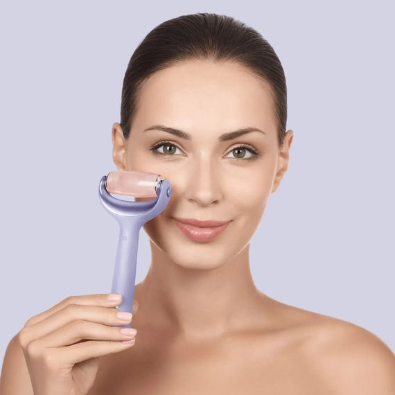 Ролик для голкової мезотерапії обличчя та тіла GESKE MicroNeedle Face&Body Roller 9в1 turquoise, Фіолетовий | Зображення 3