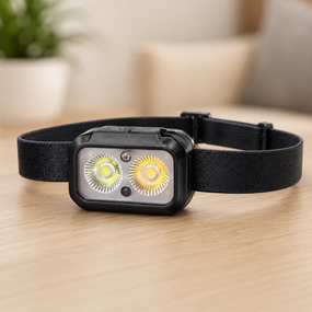 Налобный фонарь F 51 / Фонарик Белый, желтый и красный свет / LED фонарь на аккумуляторе
