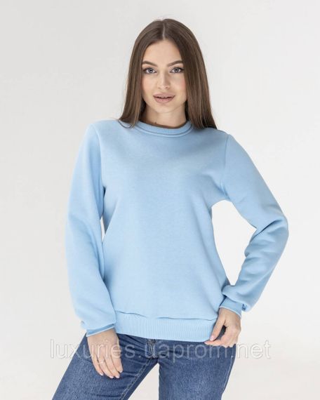 Жіночий теплий світшот, теплий зимовий світшот, модний зимовий светр — 12 кольорів на вибір Блакитний
