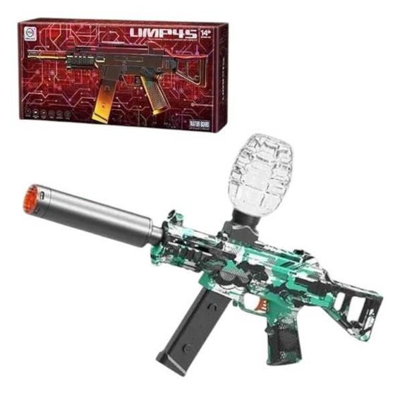 Ігровий акумуляторний автомат з підсвічуванням і глушником стріляє орбізами MH 7061 Чорний із зеленим