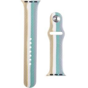 Силиконовый ремешок Braided для Apple watch 38mm / 40mm Бежевый / Серый