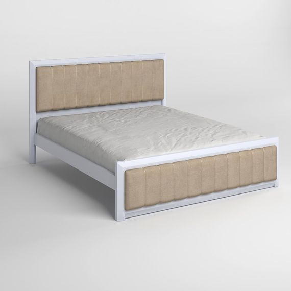 Односпальне дерев&#039;яне ліжко Mebigrand Барселона Б1 Сіро-блакитний (S2010R80B)/Аляска 23 (Бежевий) 80х190 см (MBG-11637) | Зображення 1