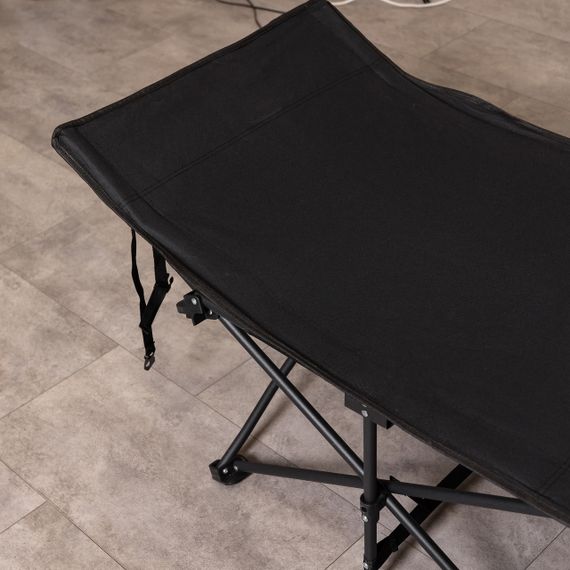 Ліжко туристичне розкладне 185х60х50 см складаний лежак похідна розкладачка Чорний | Зображення 7