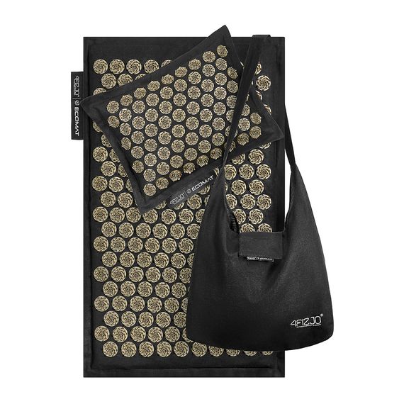 Килимок акупунктурний 4FIZJO Eco Mat Аплікатор Кузнєцова з подушкою 68 x 42 см Black/Gold 4FJ0179 (P-5907739311566) | Зображення 2