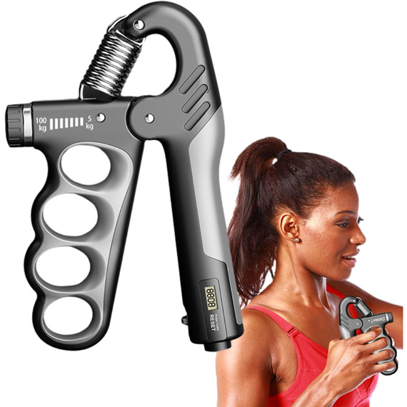Еспандер кистьовий з лічильником пружинне регульоване навантаження 5-105 кг, еспандер для рук | Зображення 5