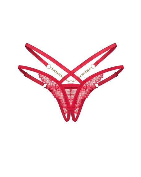 Трусики Obsessive Matildea crotchless thong S/M, Червоний, L/XL | Зображення 2