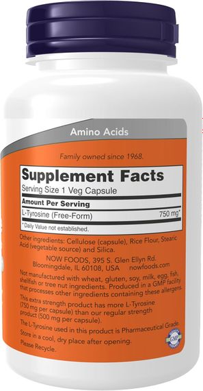 Амінокислота TYROSINE 750mg 90 vcaps | Зображення 1