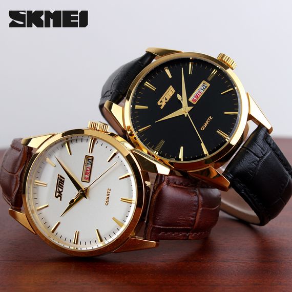 Чоловічий годинник Skmei 9073GDBK-B Gold-Black men | Зображення 3