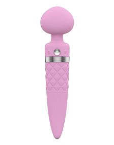 Вібромасажер 2в1 PILLOW TALK - Sultry Pink, класичний масажер і вібратор з ротацією, підігрів