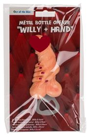 Металлическая открывалка для бутылок Willy+Hand sexstyle