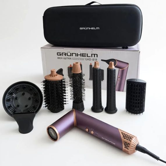 Фен-щітка Grunhelm GHD-818 1500 Вт рожевий | Зображення 8