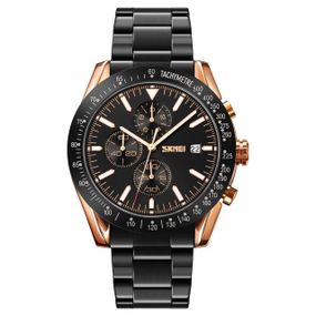 Модные мужские часы круглые SKMEI 9253RGBK, Стильные классические HD-940 мужские часы