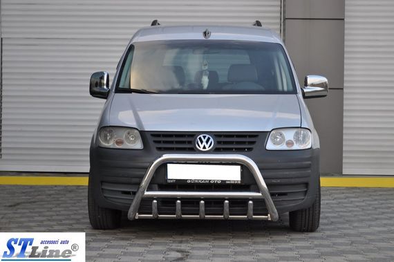 Кенгурятник WT003 (нерж) 60мм, без надписи для Volkswagen Caddy 2004-2010 гг | Зображення 3
