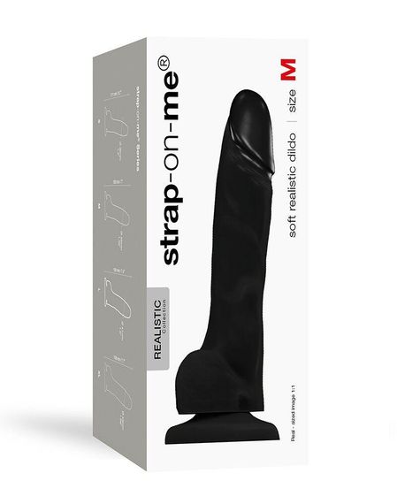 Реалістичний фалоімітатор Strap-On-Me SOFT REALISTIC DILDO Black - Size M Sex Aura | Зображення 3