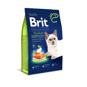 Корм Brit Premium by Nature Cat Sterilized Salmon сухий з лососем для стерилізованих котів 8.0 кг