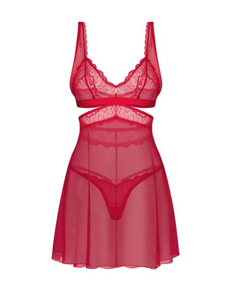 Сорочка Obsessive Cupide Desir babydoll Красный 2XL/3XL | Зображення 3