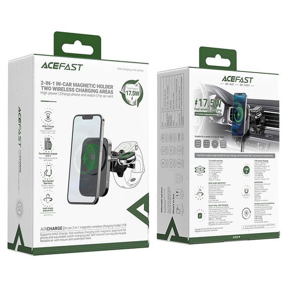 Автодержатель с MagSafe Acefast D18 2в1 в дефлектор | Зображення 6