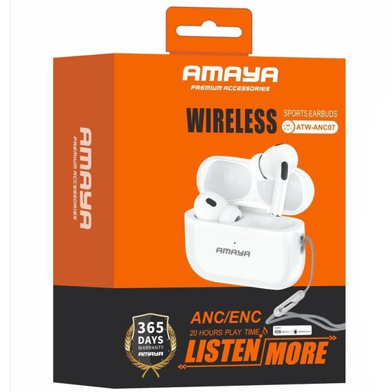 Бездротові TWS навушники Amaya ANC07 ANC+ENC White | Зображення 1
