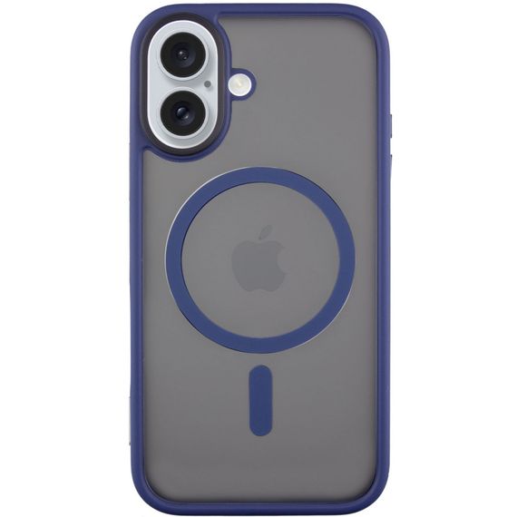 TPU+PC чехол Metal Buttons with MagSafe для Apple iPhone 16 (6.1") Синий