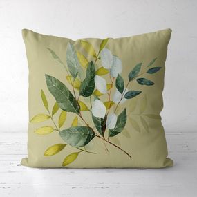 Подушка декоративная Soft Веточки на светло-оливковом фоне 45x45 см (45PST_23M048)