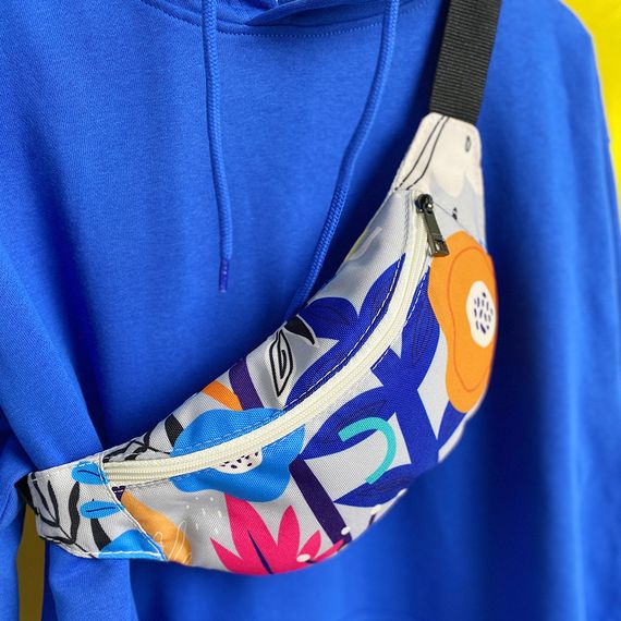 Сумка на пояс бананка Bumbag Чудо цветы 27x16 см (BB_22S022_SBR)