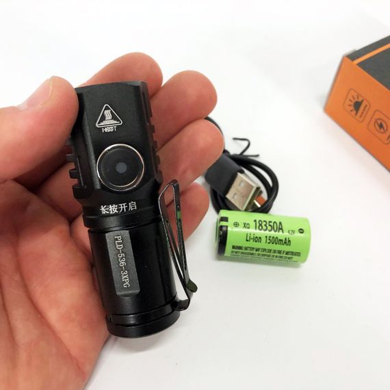 Алюминиевый фонарь 18650, Фонарик police оригинал, Фонарь для дома с зарядкой от розетки GW-35 | Зображення 1