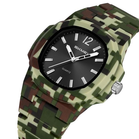 Класичний чоловічий годинник Skmei 2382CMGN Camo Green | Зображення 1
