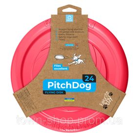Игровая тарелка для апортировки PitchDog, диаметр 24 см розовый