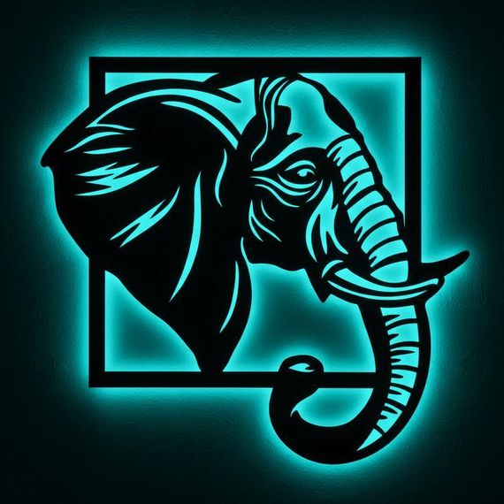 Панно декоративне картина на стіну Слон LED підсвітка 475х500 acr-p000169 | Зображення 2