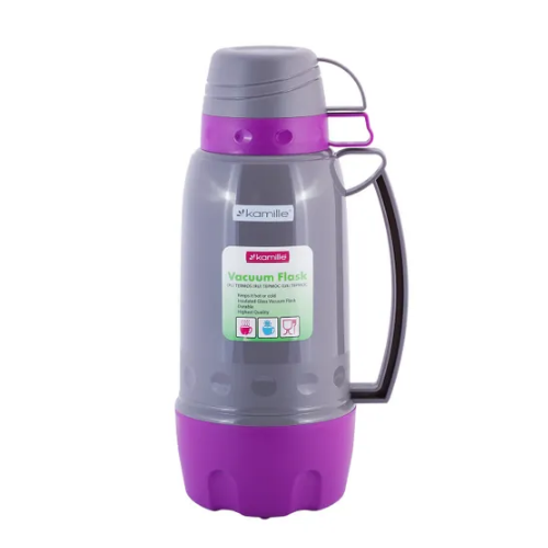 Термос 1,8л зі скляною колбою і 3 пластиковими чашками  KAMILLЕ 2081 | Зображення 2