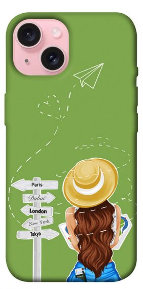 Чохол з картинкою Travel girl для Apple iPhone 15 (6.1")