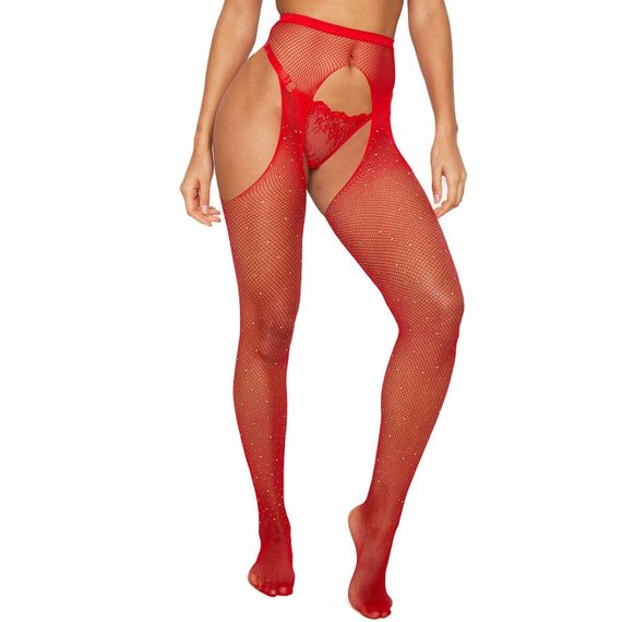 Еротичні колготки з відкритими стегнами Babydoll 42 Червоний 5024 | Зображення 4