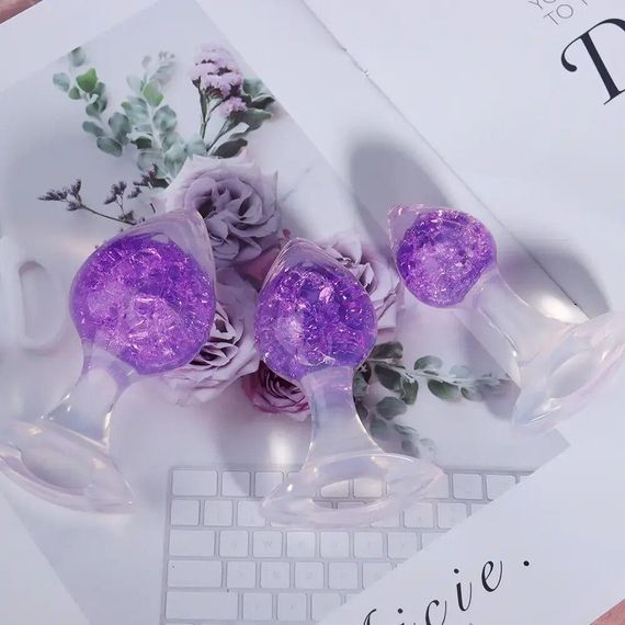 Анальна пробка Liebe Seele Heart-shaped Crystal Anal Plug - Purple Medium Sex Aura | Зображення 4