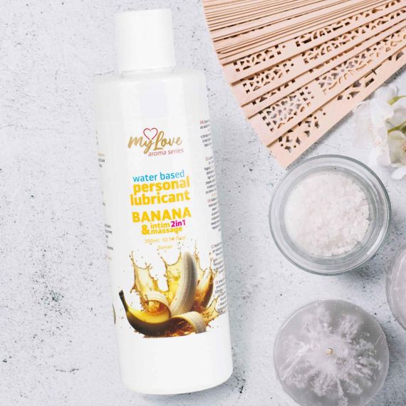 2в1 лубрикант та масажний гель - MyLove Aroma Series Intim&Massage Banana, 300 мл Sex Aura | Зображення 2