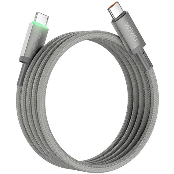 Дата кабель WIWU C084 Maglink Type-C to Type-C 100W (1m) Grey | Зображення 2