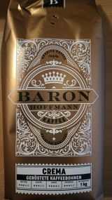 Кофе в зернах Baron Hoffmann Crema, 1кг, Германия, купаж  зерен кофе робусты и арабики средней обжарки