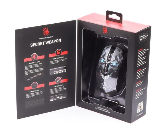 Миша ігрова бездротова A4-Tech Bloody R80 Plus, чорна з малюнком | Зображення 6