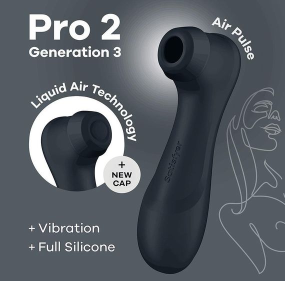 Вібратор з ефектом пульсації Satisfyer Pro 2 Generation 3 чорний Sex Aura | Зображення 4