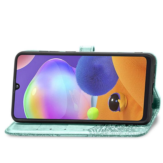 Шкіряний чохол (книжка) Art Case з візитницею для TECNO POP 4 Слот для візитки, Бірюзовий | Зображення 3