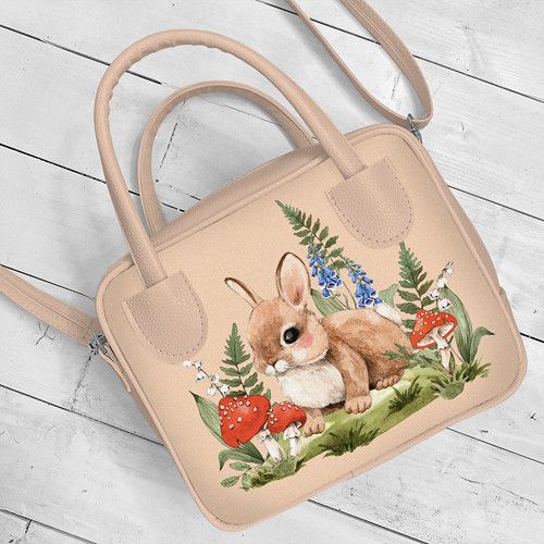 Сумка жіноча Kitto Зайчик та мухомори 25x20x9 см (SKI_23S019_PUD)